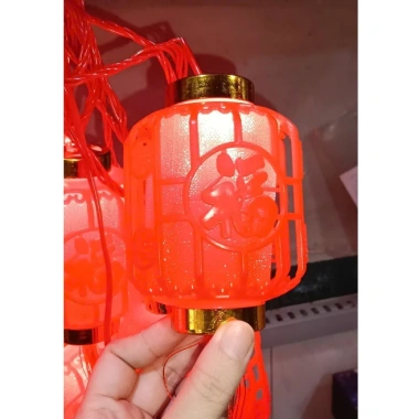 Dây lồng đèn rèm thả đỏ phúc lộc 3m 10 bóng - Trang trí Tết may mắn, tài lộc 8 Dây lồng đèn rèm thả đỏ phúc lộc 3m 10 bóng - Trang trí Tết may mắn, tài lộc 8