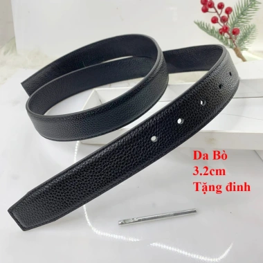Dây lưng nam da bò 32mm-33mm cho khóa kim siêu đẹp kèm đinh đục lỗ 10