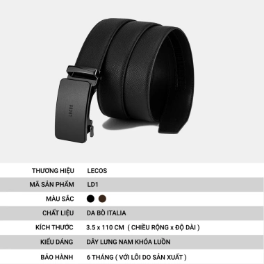 Dây lưng nam da thật cao cấp LECOS LD1 - Giá 1.328.000đ, giảm 19% - Phong cách lịch lãm