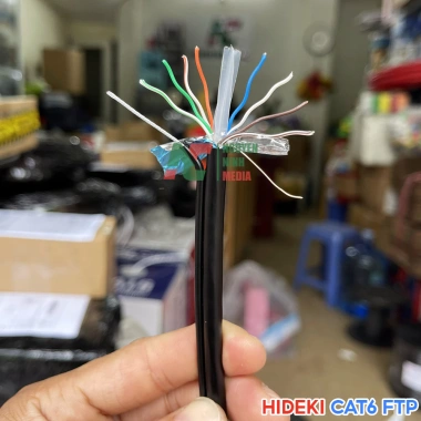 Dây Mạng Ngoài Trời HIDEKI Cat6 FTP 8 Lõi Bọc Bạc, Thép Chịu Lực, HDPE Bền – 150k 4