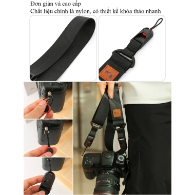 Dây máy ảnh Jeno đeo cổ đầu Quick Release 3.5cm, tháo nhanh, giá chỉ 200.000đ