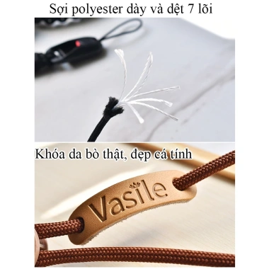 Dây máy ảnh VASILE Đeo tay Paracord - Dây dù chắc, tháo nhanh, bảo vệ camera