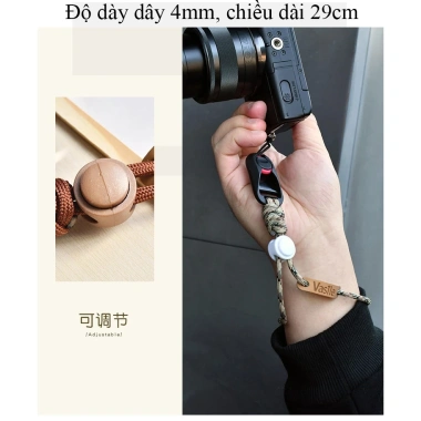 Dây máy ảnh VASILE Đeo tay Paracord - Dây dù chắc, tháo nhanh, bảo vệ camera