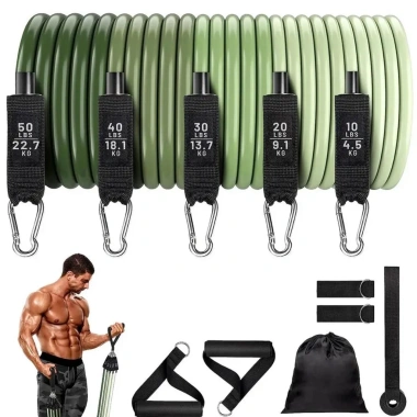 Dây ngũ sắc móc kéo cáp kháng lực đàn hồi tập full body cho nam nữ – Pilates, Gym, Giá ưu đãi 399.000đ 2