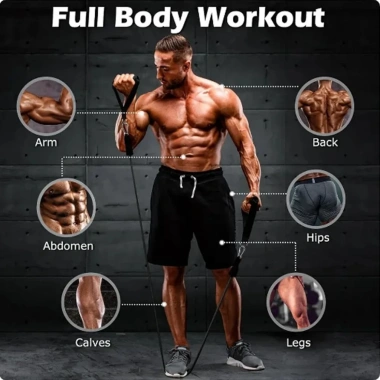 Dây ngũ sắc móc kéo cáp kháng lực đàn hồi tập full body cho nam nữ – Pilates, Gym, Giá ưu đãi 399.000đ 3