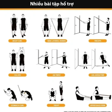 Dây ngũ sắc móc kéo cáp kháng lực đàn hồi tập full body cho nam nữ – Pilates, Gym, Giá ưu đãi 399.000đ 9