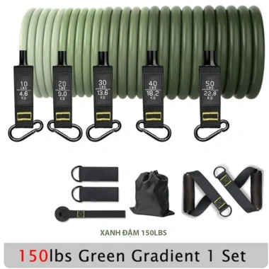 Dây ngũ sắc móc kéo cáp kháng lực đàn hồi tập full body cho nam nữ – Pilates, Gym, Giá ưu đãi 399.000đ 10