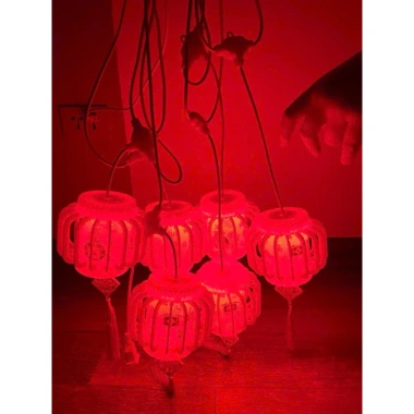 Dây nháy Đèn Lồng 5m 6 Đèn LED Cỡ Đại 15cm - Trang trí Tết Ngoài Trời Chống Nước 5 Dây nháy Đèn Lồng 5m 6 Đèn LED Cỡ Đại 15cm - Trang trí Tết Ngoài Trời Chống Nước 5