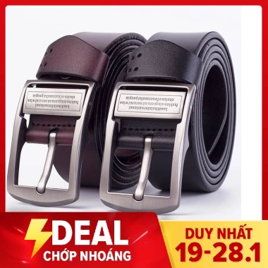 Dây nịt thắt lưng nam da bò thật khóa kim chữ, đinh đục lỗ – Giá 236.000đ Dây nịt thắt lưng nam da bò thật khóa kim chữ, đinh đục lỗ – Giá 236.000đ