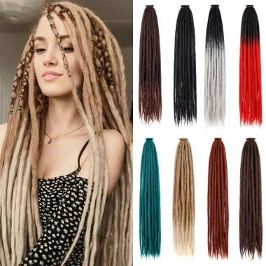 Dây nối dreadlock SEIZ6O 36 inch Ombre Hippie tự nhiên - DIY reggae móc bím tóc 8