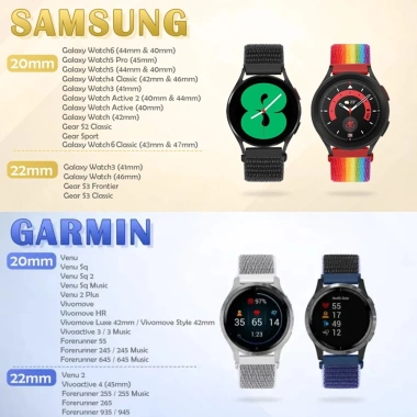 Dây nylon YIFILM 20/22mm cho Samsung Galaxy Watch 6/5/Pro, Active 2, Huawei GT2/3, Gear S3 - Giá chỉ 51.494 VND