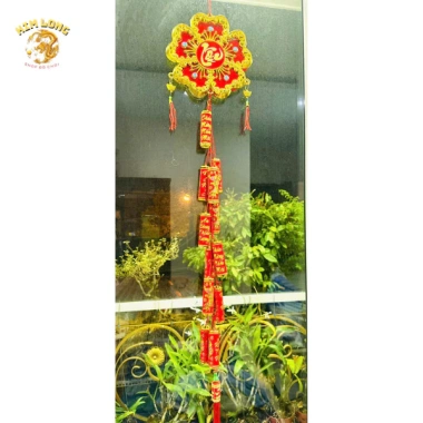 Dây pháo đỏ mai vàng chữ Việt Chúc Mừng Năm Mới Vạn Sự An Khang Thịnh Vượng – phụ kiện decor treo Tết, giảm còn 80.000₫