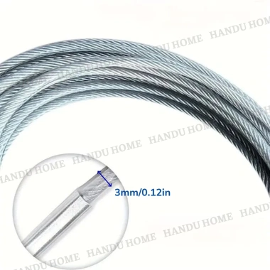 Dây phơi cáp thép 4.6m bọc vinyl chống gỉ, carabiner, chịu lực cao, treo quần áo 9