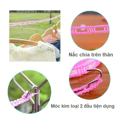 Dây Phơi Đồ 5m Lỗ Móc Rãnh Sẵn Thông Minh Tiện Lợi - Giá chỉ 9.000₫
