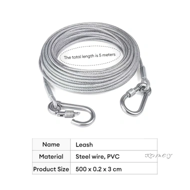 Dây Phơi Quần Áo 5m Mạ Kẽm Có Móc Khóa 2 Đầu Chống Gỉ Bọc Nhựa Bền Tiện Lợi 9