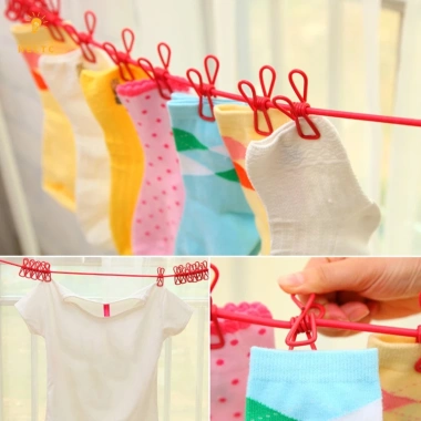 Dây phơi quần áo chống gió 3-10m điều chỉnh, di động, không trượt - Du lịch tiện