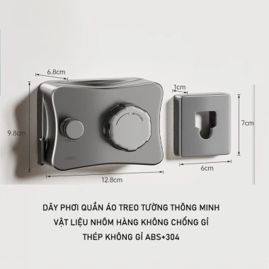 Dây Phơi Quần Áo Dây Rút Vô Hình 5.1m - Treo Trong Phòng Tắm & Ban Công, Giá Ưu Đãi 155.900 9