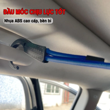 Dây phơi quần áo di động TICAUTO Thun bọc dù cao cấp, bền bỉ, dùng cho ô tô NT16 2
