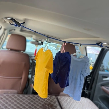Dây phơi quần áo di động TICAUTO Thun bọc dù cao cấp, bền bỉ, dùng cho ô tô NT16 5