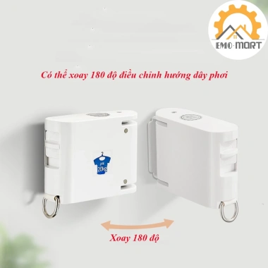 Dây phơi quần áo EMOMART không khoan, chịu tải 25kg, chống trượt gió, chống gỉ cao cấp