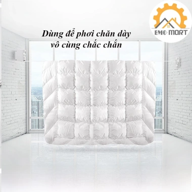 Dây phơi quần áo EMOMART không khoan, chịu tải 25kg, chống trượt gió, chống gỉ cao cấp