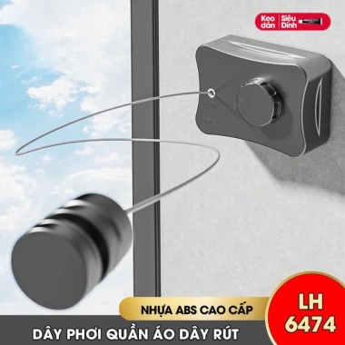 Dây Phơi Quần Áo LH-6.474 Dây Rút 5.1m Treo Phòng Tắm Ban Công Giá 175k