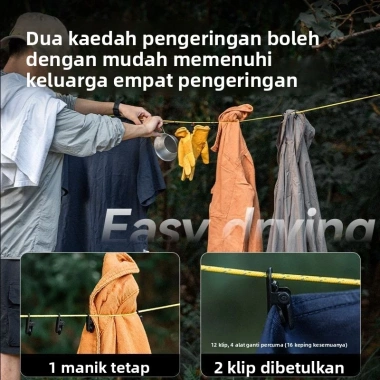 Dây phơi quần áo ngoài trời - Chống gió, chống trượt, tiện lợi cho du lịch