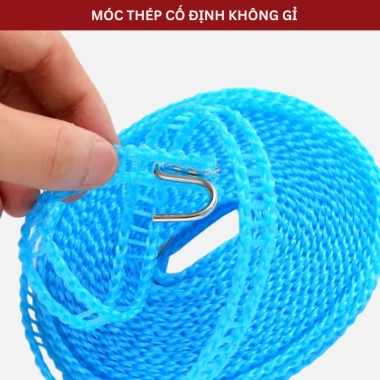 Dây phơi quần áo RAKUNET 5m ngoài trời nhỏ gọn chống trượt không cần cặp 17.900 VND 6