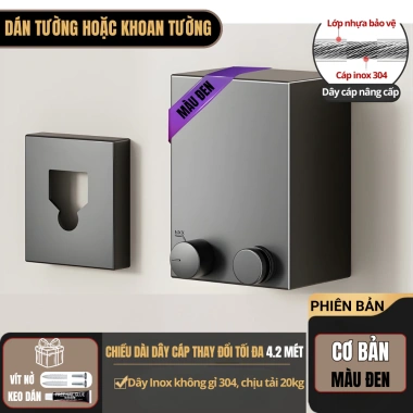 Dây Phơi Quần Áo Rút Gọn HIKARI Inox 304 - Chịu 30kg, Không Khoan, Dài 4.2m EC-11 10 Dây Phơi Quần Áo Rút Gọn HIKARI Inox 304 - Chịu 30kg, Không Khoan, Dài 4.2m EC-11 10