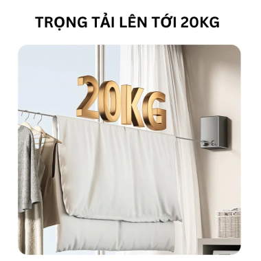 Dây phơi quần áo rút gọn thông minh gắn tường cao cấp 4.2m - Giá chỉ 190.000₫