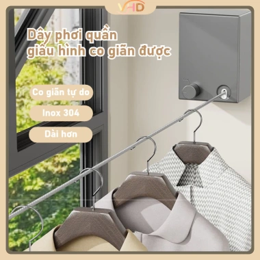 Dây Phơi Quần Áo Rút Gọn Tiện Lợi Inox 304 - 4.2m, Giá Ưu Đãi 200.655 VND