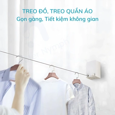 Dây phơi quần áo rút gọn Waternymph - Giàn phơi thông minh dán tường, khoan lỗ tiện lợi, giá chỉ 164.769₫