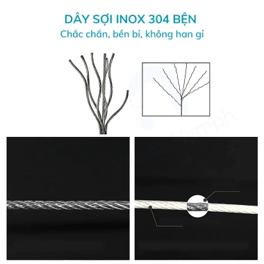 Dây phơi quần áo rút gọn Waternymph - Giàn phơi thông minh dán tường, khoan lỗ tiện lợi, giá chỉ 164.769₫