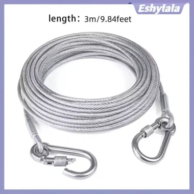 Dây phơi quần áo thép không gỉ Eshylala 3-15m, chống gió, di động, dùng trong nhà và ngoài trời, giá ưu đãi 87.120 10