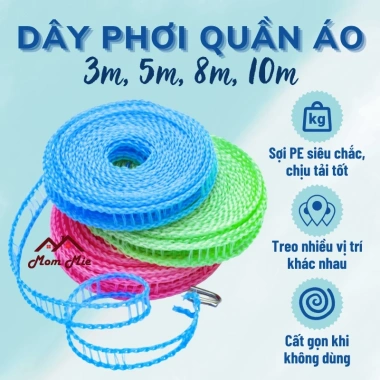 Dây phơi quần áo thông minh 3-5-8-10 mét - Tiết kiệm diện tích, giá 15.000đ
