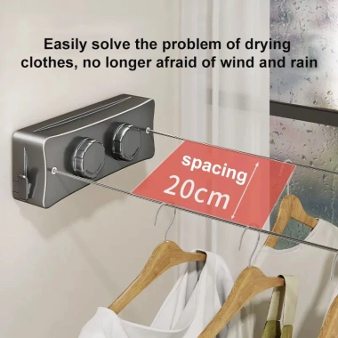 Dây phơi quần áo vô hình thu gọn, không chảy xệ, điều chỉnh độ cao - 241.999₫
