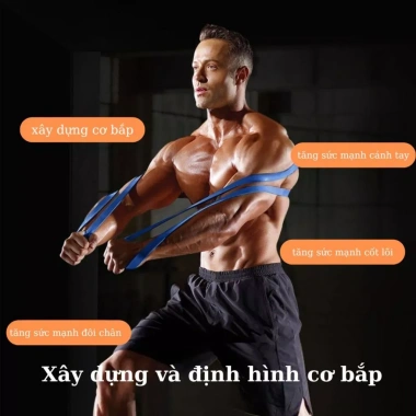 Dây Powerband Kháng Lực 5 Cấp Độ Cao Su Tự Nhiên - Gym Yoga Xà Đơn 63.000đ 7