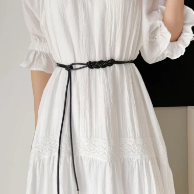Dây PU boho nữ, nút thắt điều chỉnh, màu đen trắng, giá 64.997 VND 13