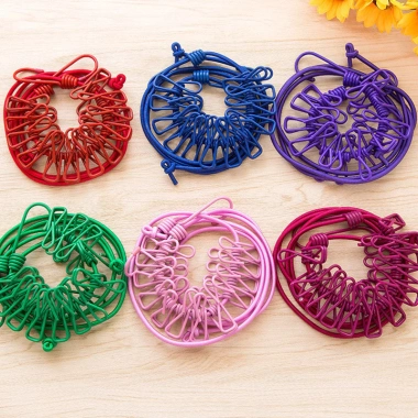 Dây Quần Áo Du Lịch 12 Kẹp Chống Gió, Chống Trượt, Co Giãn, Dễ Treo Cắm Trại Ngoài Trời - 73.7k 8