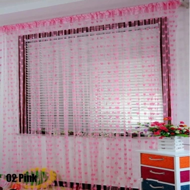 Dây Rèm Cửa Sổ Nhiều Màu Lãng Mạn Họa Tiết Tình Yêu Trang Trí Phòng Khách 6