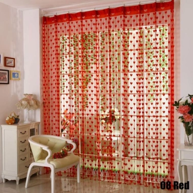 Dây Rèm Cửa Sổ Nhiều Màu Lãng Mạn Họa Tiết Tình Yêu Trang Trí Phòng Khách 7