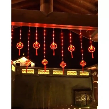 Dây Rèm Đèn Lồng LED Đỏ Treo Cổng Trang Trí Tết Ban Công Lung Linh 149.000 VND 4