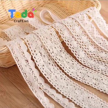 Dây ren trang trí màu trắng ngà 1 mét - Nhiều mẫu giá rẻ Tada Craft Dây ren trang trí màu trắng ngà 1 mét - Nhiều mẫu giá rẻ Tada Craft