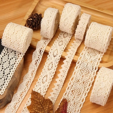 Dây ren trang trí màu trắng ngà 1 mét - Nhiều mẫu giá rẻ Tada Craft 2 Dây ren trang trí màu trắng ngà 1 mét - Nhiều mẫu giá rẻ Tada Craft 2