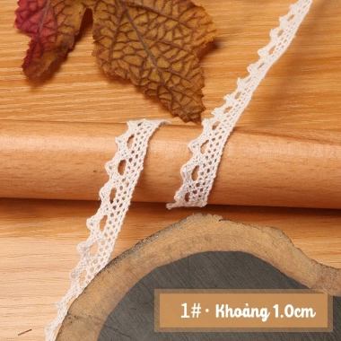 Dây ren trang trí màu trắng ngà 1 mét - Nhiều mẫu giá rẻ Tada Craft 10 Dây ren trang trí màu trắng ngà 1 mét - Nhiều mẫu giá rẻ Tada Craft 10