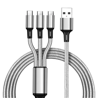 Dây Sạc 3 Đầu Đa Năng, Siêu Bền, Sạc Nhanh USB‑C/Android/iPhone, Chống Đứt Gãy 25.000₫ 3