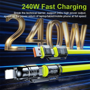 Dây sạc 4 trong 1 240W sạc nhanh, 4 đầu Type‑C/USB sang Type‑C 1.2m - 22.999₫