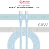 Dây sạc nhanh 60W Type C Basefast cáp bện dù chống gãy, phù hợp Phone 15/16/17 Samsung Oppo Xiaomi 3