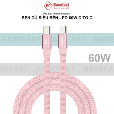 Dây sạc nhanh 60W Type C Basefast cáp bện dù chống gãy, phù hợp Phone 15/16/17 Samsung Oppo Xiaomi 6 Dây sạc nhanh 60W Type C Basefast cáp bện dù chống gãy, phù hợp Phone 15/16/17 Samsung Oppo Xiaomi 6