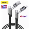Dây sạc nhanh Remax 65W 4 đầu, hỗ trợ 65W/27W/22.5W/20W cho Samsung, Vivo, Xiaomi - 75.000